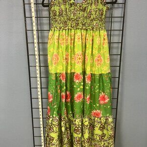 Women Floral Boho Maxi Dress Tie Shoulder Sleeveless